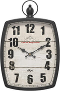 Menterry Large Retro Rectangle Wall Clock, Battery Operated Silent Decor Wall by Menterry
