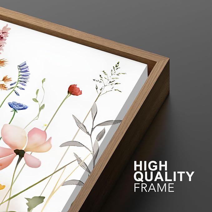 Bwodke Wildflower Wall Art Watercolor Botanical Floral Colorful Canvas Prints - Image 2