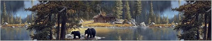 Forest Lake Wallpaper Border 196x4 Inch Peel and Stick Wall Border Self - Image 2