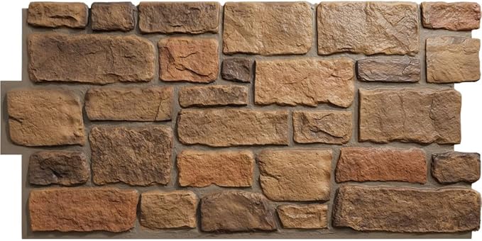 EverStone Cobblestone Faux Stone Panel, Rustic Roast Color by EkenaMillwork