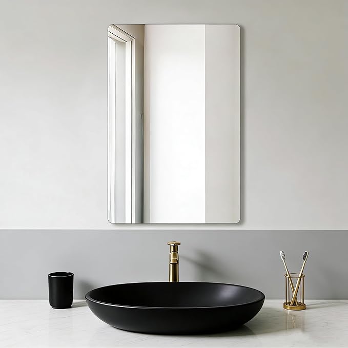 Frameless Mirror, Rectangle Bathroom Mirror by BOMINICA