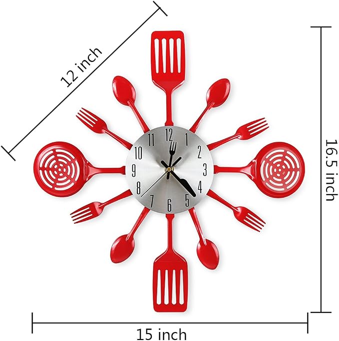 16 Inch Cutlery Kitchen Wall Clocks - Image 2
