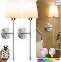 IRONPAX Wall Sconces Battery Operated Set of 2, Wireless Rechargeable Wall by IRONPAX