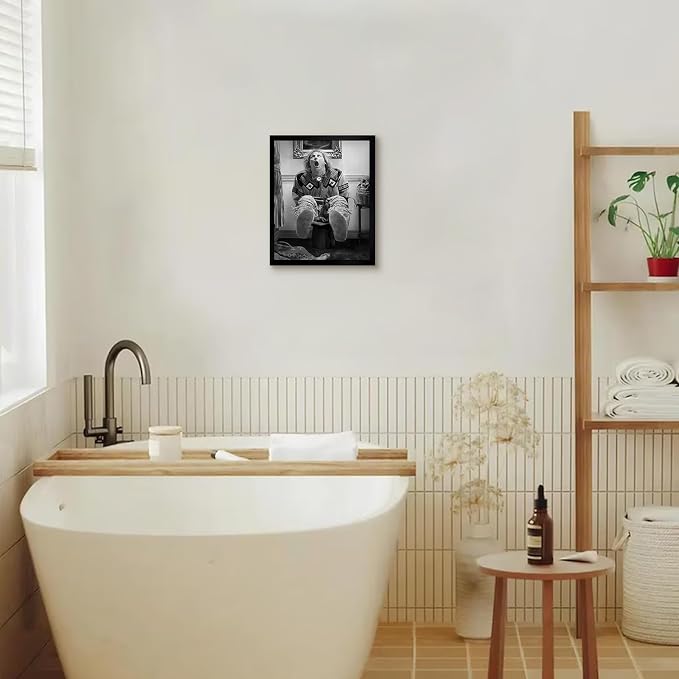 Funny Bathroom Wall Art, 8×10″ Modern Framed Print, Funny Toliet Humour Dumber - Image 8