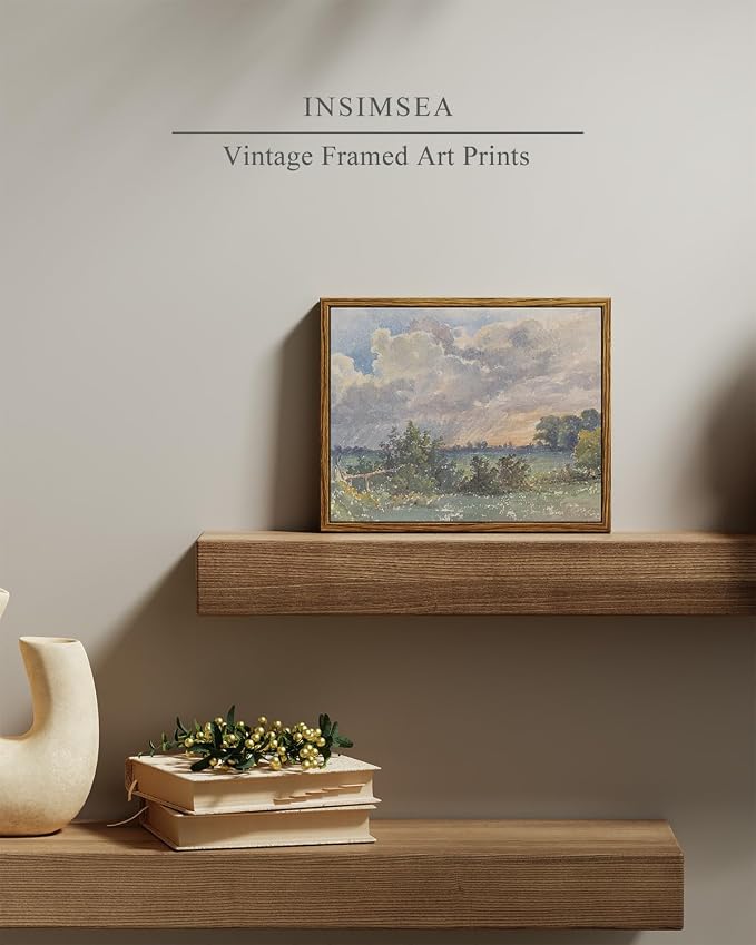 InSimSea Framed Canvas Wall Art, Vintage Landscape Art - Image 2
