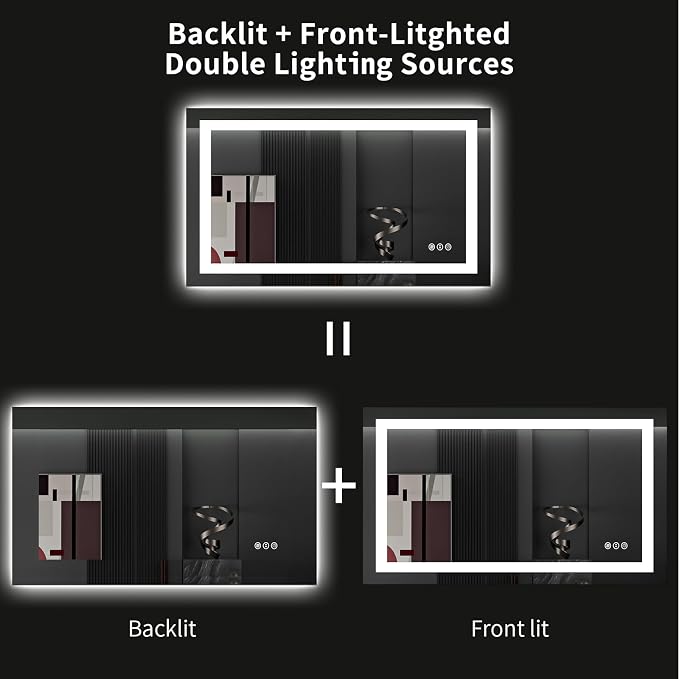 LOAAO 40X24 LED Bathroom Mirror - Image 6