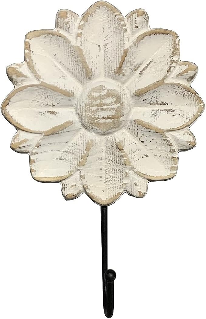 dwellington Decorative Boho Flower Towel Hooks, Farmhouse Boho Coat Rack Hooks by dwellington