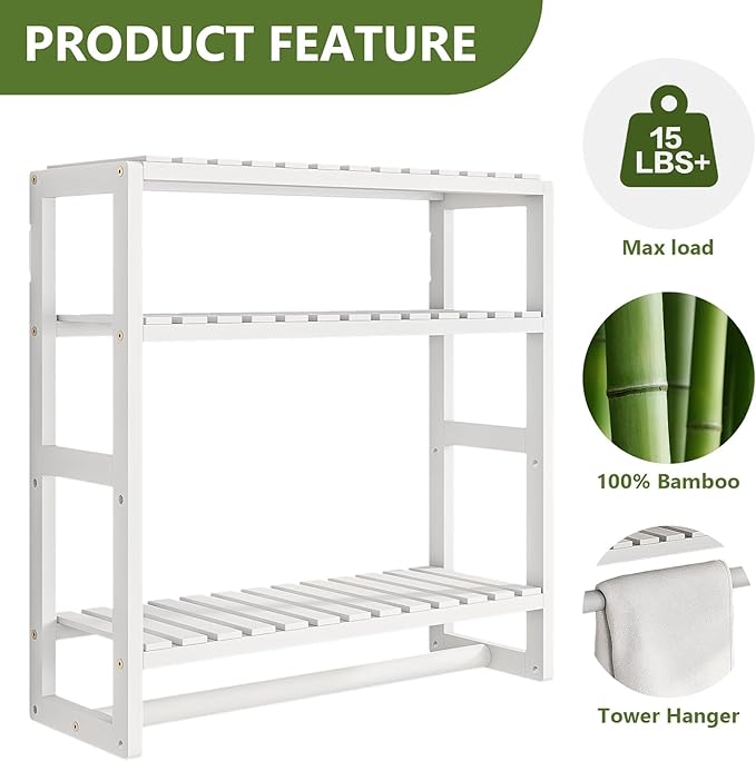 Galood Over The Toilet Storage Bathroom Shelves Wall Mounted 3 Tier Space Saver - Image 4