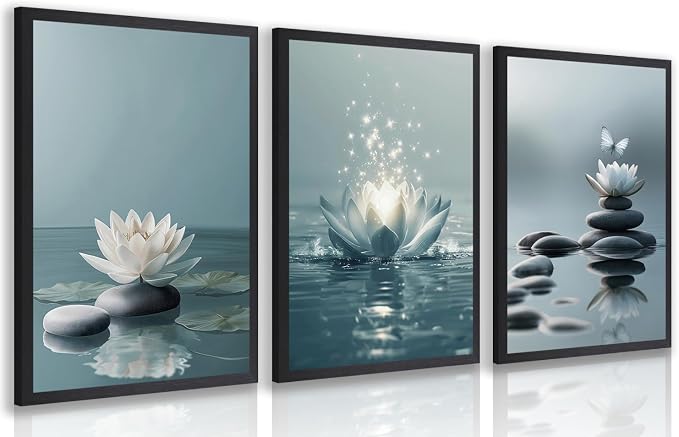 GELDSTEI Calm Zen Botanical Canvas Wall Art, Yoga Spa Meditation Room Decor by Unknown