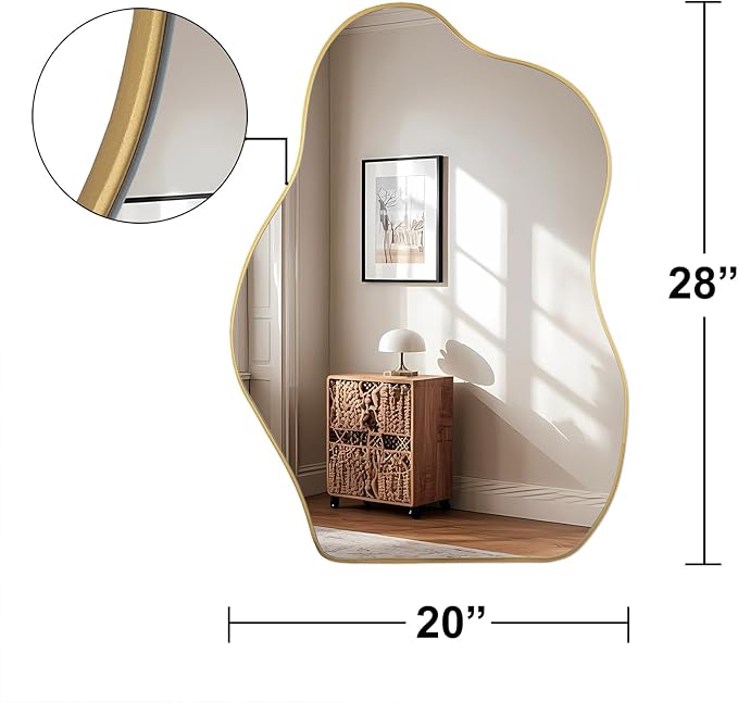 BOMINICA Irregular Wall Mirror Asymmetrical Mirror, Decorative Wall Mirror - Image 4