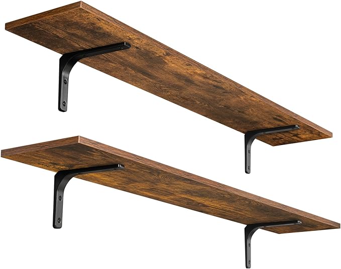 DINZI LVJ Long Wall Shelves, 47.3Inch Wall Mounted Shelves Set of 2, Extra by DINZILVJ