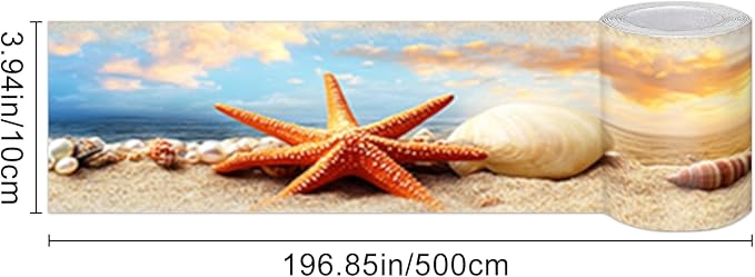 HOMETITUTE Wallpaper Border Peel and Stick Beach Sunset Texture Decorative Wall - Image 3