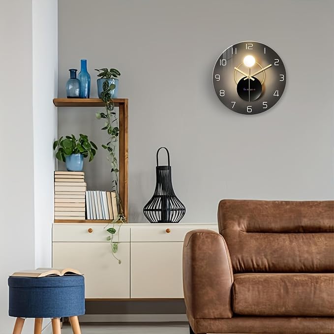 14 Inch Black and Gold Wall Clock - Image 3
