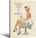 Boho Sage Green Bathroom Poster Vintage 70s Pin Up Girl Wall Art 24X36 inch by Unknown