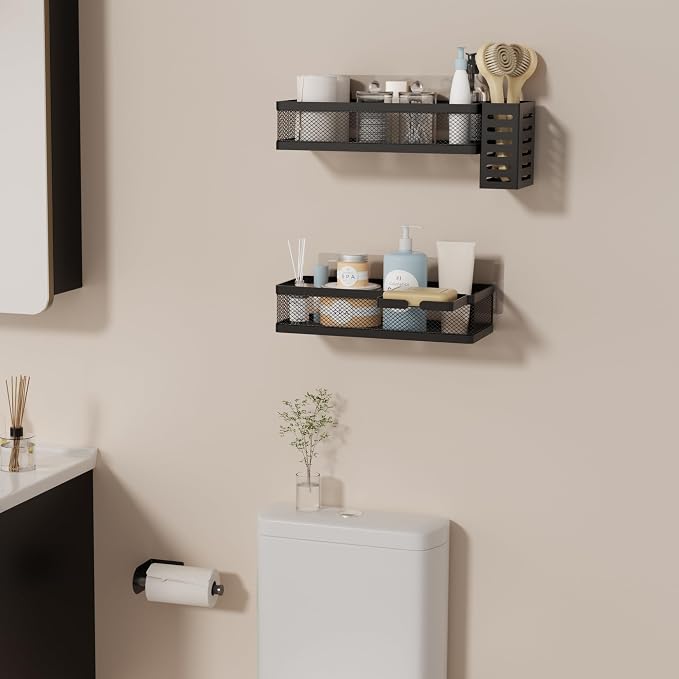 PUSDON 5-in-1 Wide Wall Mount Wrapped Mesh Kitchen Organizer & Shower Caddy Kit - Image 7