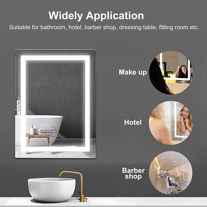 36x28 inch LED Lighted Bathroom Mirror - Image 7