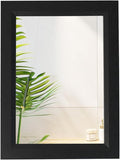 Small Rustic Black Bathroom Mirror, 11.8x15.8 Inch Wooden Frame Rectangle Wall by Unknown