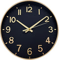 HZDHCLH Wall Clocks Battery Operated, Wall Clock Black Gold, 14 inch Wall Clock by HZDHCLH