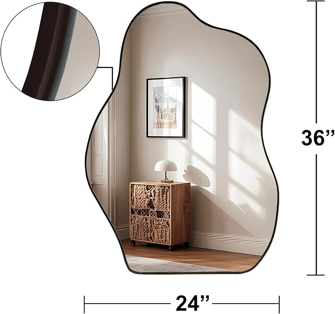 BOMINICA Irregular Wall Mirror Asymmetrical Mirror, Decorative Wall Mounted - Image 4
