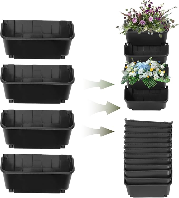 24 Pack Vertical Garden Planter, 13 inch Wall Mounted Planter - Image 5