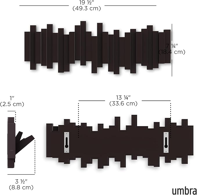 Umbra Sticks Wall-Mounted Coat Rack Rail Hook - Image 3