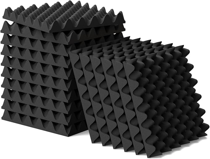6 Pack 1.5"X12"X12" Acoustic Foam, Sound Proof Egg Crate Foam, Upgraded by WVOVW