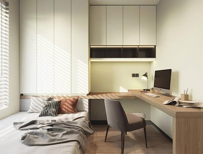 Dimoon 236''x17.7'' Beige Peel and Stick Wallpaper Contact Paper Modern Self - Image 5