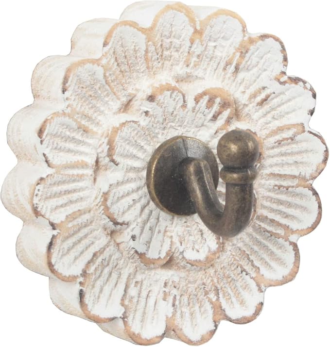dwellington Distress Wood Flower Coat Hooks by dwellington