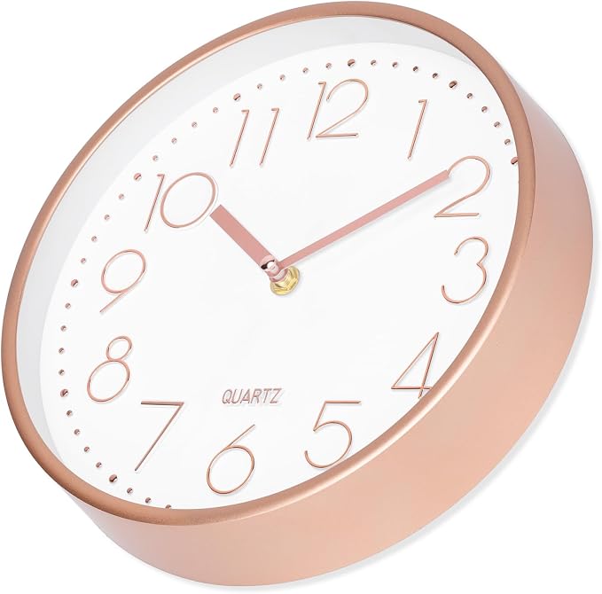 Foxtop Modern Wall Clock 10 Inch Non-Ticking Silent Battery Operated Round - Image 2