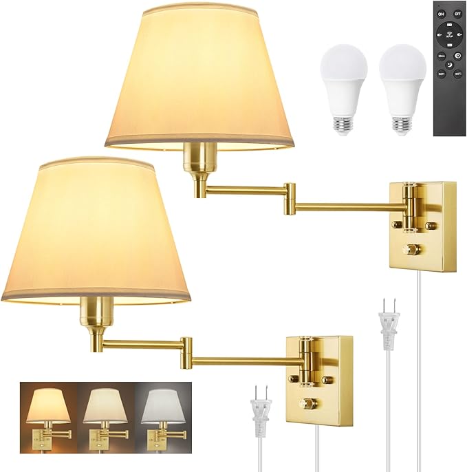 TRLIFE Dimmable Wall Sconce, Remote Control Dimming 10-100% and Adjustable by TRLIFE