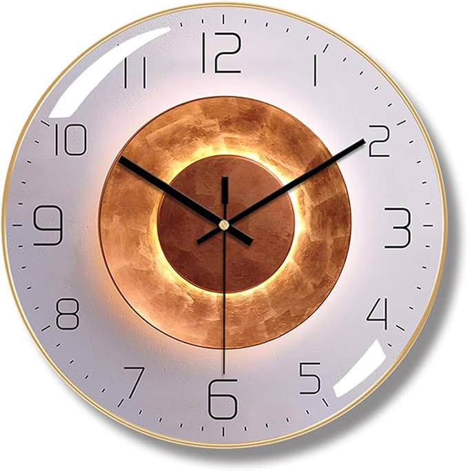 Ergocar Silent Metal Art Deco Clock, Non-Ticking by Ergocar