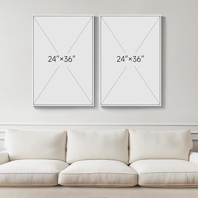 Framed Abstract Coastal Blue White Wall Art - Image 3