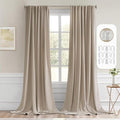 MIULEE Taupe Back Tab Blackout Curtains 102 Inch Long 2 Panels Set by MIULEE