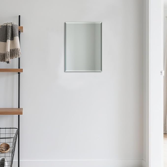 Beveled Bathroom Mirror for Wall, Rectangle Frameless Wall Mirror 16" x 12" - Image 9