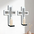 Aeveco Crystal Crush Diamond Mirrored Candle Sconces, Wall Decoration by Aeveco