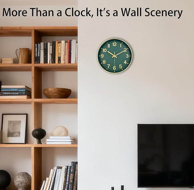 Modern Wall Clock, 10 Inch Digital Wall Clocks Battery Operated, Round Non - Image 2