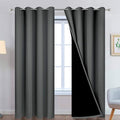 Yakamok 100% Dark Gray Blackout Window Curtain Panels Full Light Blocking Drapes by Yakamok