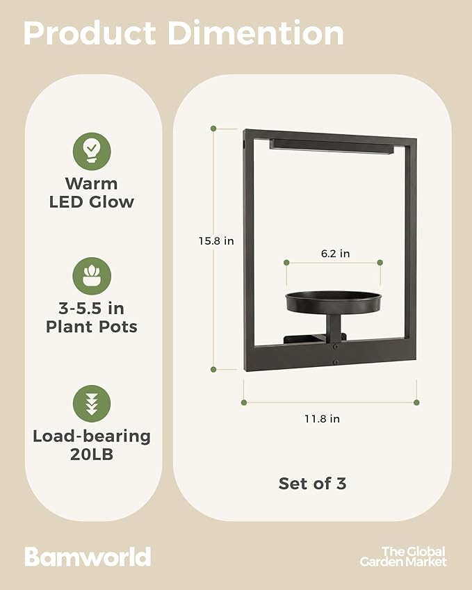 Bamworld Hanging Planters for Indoor Plants Wall Decor Outdoor Living Room - Image 2
