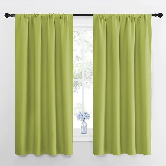 NICETOWN Kitchen Curtains, Short Blackout Curtains & Drapes, Fresh Green by NICETOWN