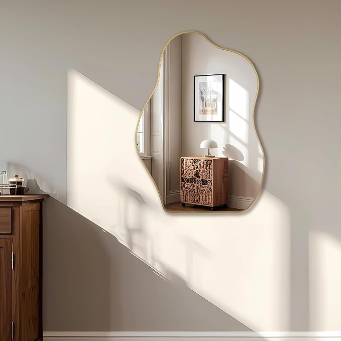 BOMINICA Irregular Wall Mirror Asymmetrical Mirror, Decorative Wall Mirror - Image 8