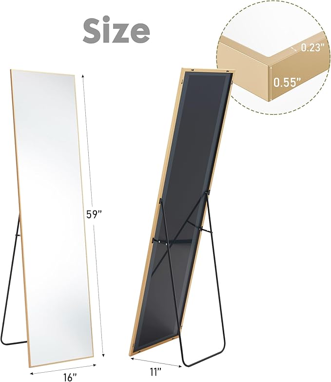 DUMOS 16"x59" Full Length Mirror - Image 2