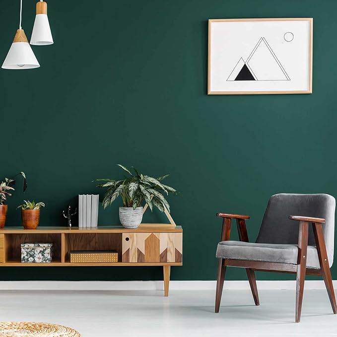 Dark Green Peel and Stick Wallpaper, 15.7 X 315 inches Renter Friendly Wallpaper - Image 4