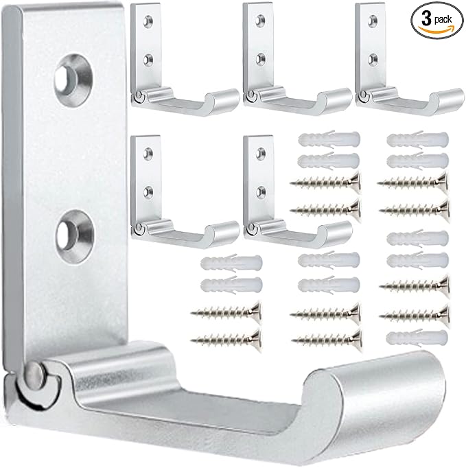 Folding Coat Hooks, Matte Black Wall Hooks by MsBong