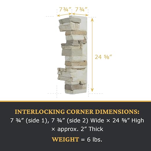 AZ Faux High-Density Polyurethane Faux Stone Interlocking Outside Corner - Image 3