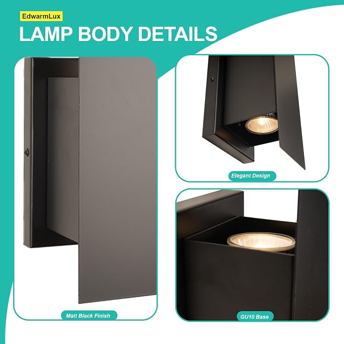 Edwarmlux Indoor Wall Sconces, Modern Wall Lights, Up and Down Wall Mount Light - Image 6