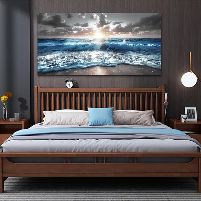 hyidecorart Large Wall Art For Living Room Modern Wall Decor For Office Blue - Image 4