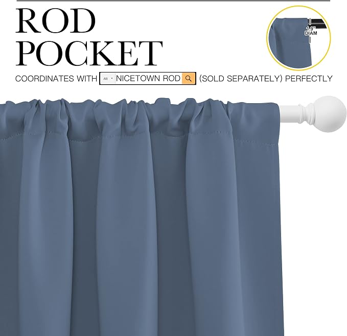 NICETOWN Blackout Curtains for Bedroom, Window Treatment Energy Saving Thermal - Image 3