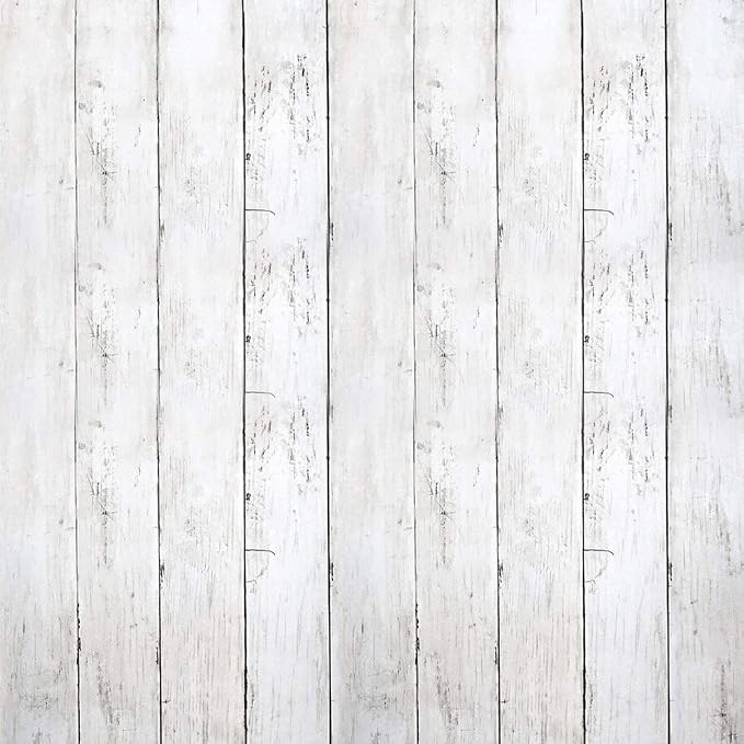 White Gray Wood Wallpaper 17.71" X 511" Peel and Stick Removable Decorative by Arrost