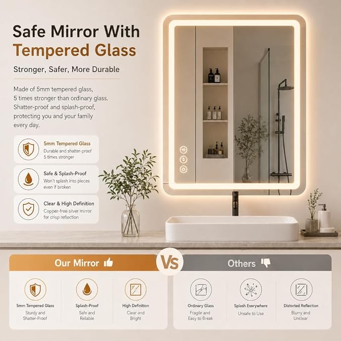 30" x 36" Led Bathroom Mirror - Image 5