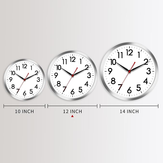 AKCISOT Wall Clock 12 Inch Silent Wall Clocks Battery Operated Non Ticking - Image 3
